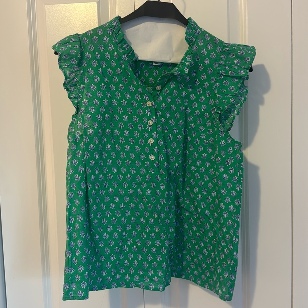 Green JCrew Blouse